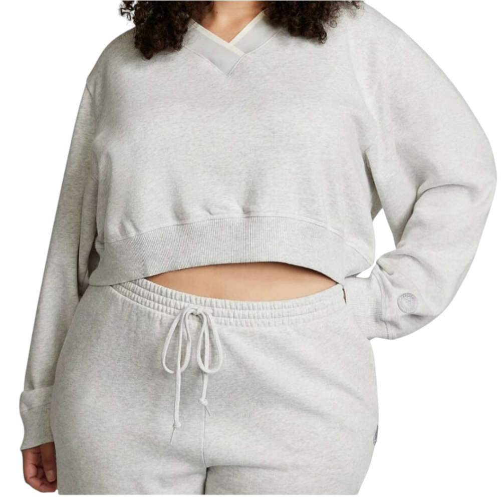 Women's XL PINK Victoria's Secret Premium Fleece V-Neck Pullover New